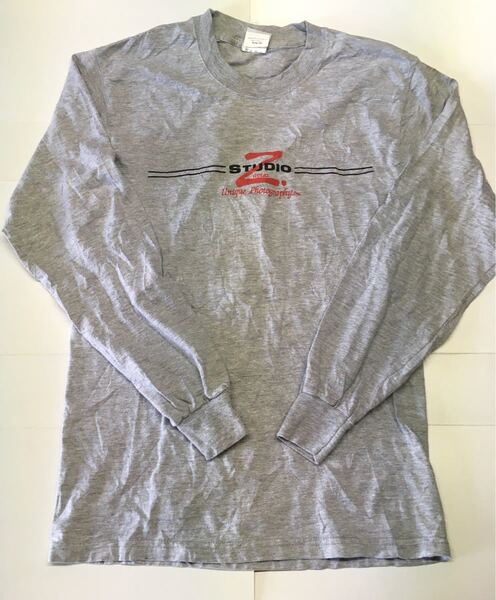 【アメリカ合衆国インポート物古着】Hanes 長袖Tシャツ(メンズ Sサイズ・薄い霜降りグレー)