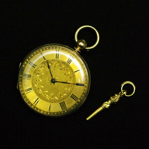  античный Jules Girod ключ наматывать тип карманные часы 14K
