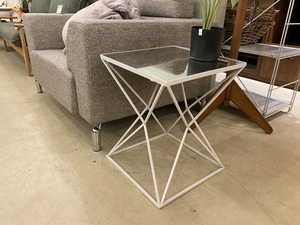 Zara Home サイドテーブル テーブル ホワイト 天板ミラー リビング家具 中古品 引取り限定商品
