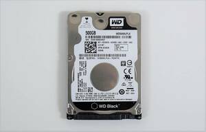 WD Black HDD 500GB /2.5インチ/7200 RPM/SATA 600/7mm厚 /使用時間6225h/動作確認済, 健康状態正常，フォーマット済/中古品