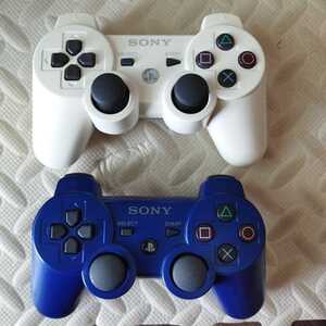 美品 PS3 Playstation3 プレステ3 SONY ソニー 純正品 ワイヤレスコントローラー DUALSHOCK3 2個セット ブルー ホワイト 動作確認済