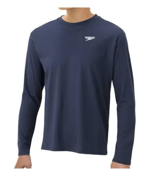 新品未使用 スピード Speedo メンズ長袖Tシャツ ネイビーLサイズ