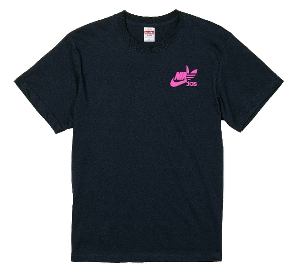 ナイダスワンポイントTシャツ2枚セット　Mサイズ　①ブラック×蛍光ピンク　②ブラック×蛍光グリーン
