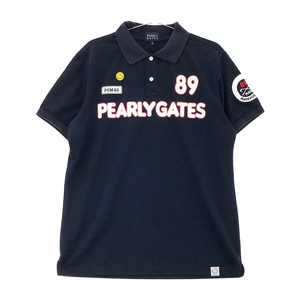 【1円】PEARLY GATES パーリーゲイツ 半袖ポロシャツ ニコちゃん ネイビー系 6 [240001722919] ゴルフウェア メンズ