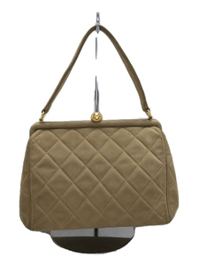 CHANEL ◆ Matrasse / Gamaguchi / Handbag / Coco Mark / Suede / Beige / Gold / Made in Italy, ladies' bag, Handbag, others