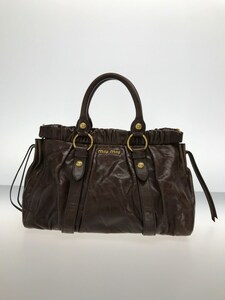 MIU MIU ◆ Shoulder bag / Leather / BRW / Plain, ladies' bag, Shoulder bag, others
