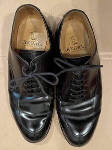 リーガル REGAL メンズビジネスシューズ レザー、革靴used.２４.５cm,黒、ブラック。