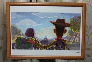 ディズニー 額絵 コレクション PIXAR ピクサー 映画 Toy Story トイストーリー デザイン 読売新聞 額入 ポスター イラストインテリア非売品