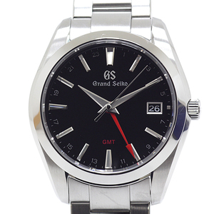 SEIKO セイコー メンズ腕時計 グランドセイコーGMT SBGN013 クォーツ ブラック（黒）文字盤【中古】