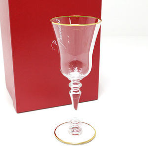 バカラ Baccarat ゴールドライン ワイングラス クリア/ゴールド 高さ15.1cm 口径6.3cm クリスタルガラス 未使用品