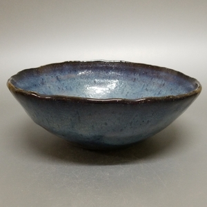 .89) Hagi . mountain root Kiyoshi . blue Hagi deep pot salad bowl unused new goods including in a package welcome 