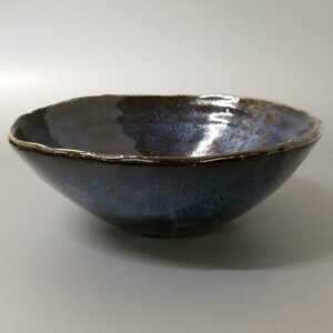 .94) Hagi . mountain root Kiyoshi . blue Hagi deep pot salad bowl unused new goods including in a package welcome 
