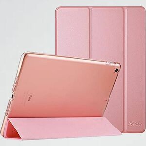 新品 目玉 iPad ProCase Z-7Z - ピンク(旧型）ケ-ス スマ-ト 超スリム スタンド フォリオ保護ケ-ス 半透明フロスト バックカバ-