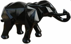 置物 象 ゾウ 開運 動物 アニマル 彫刻 お洒落 卓上 大きめ 黒 ブラック かっこいい 可愛い アート 芸術 人気 プレゼント ポリエチレン