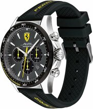 1円 フェラーリ公式クロノグラフ 50m防水 スクーデリアSCUDELIA FERRARI クロノグラフ グレー 腕時計 新品未使用 激レア日本未発売 メンズ_画像3