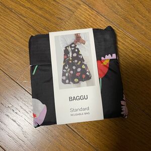BAGGU STANDARD バグー スタンダード エコバック ワイルド フラワー ブラック フローラル 花 黒 赤 ピンク