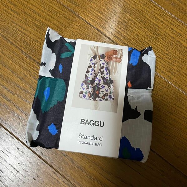 BAGGU STANDARD バグー　スタンダード　エコバック　Litho Floral フラワー 花　青　フローラル　白　黒