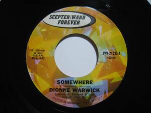 【7”】 DIONNE WARWICK / SOMEWHERE US盤 ディオンヌ・ワーウィック サムホエアー