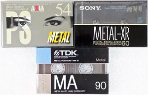 P◇未使用品◇メタル カセットテープ 3本セット 54/60/90 PS-METAL AXIA/METAL-XR SONY/MA-90G TDK METAL POSITION 未開封