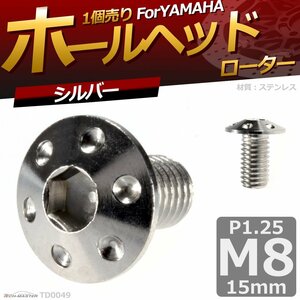 M8×15mm P1.25 ローターボルト ステンレス ホールヘッド 六角穴付きネジ いつもと異なるネジへ シルバー 1個 TD0049