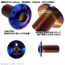 M10×20mm P1.25 ボタンボルト ホールヘッド H-1 ステンレス 車/バイク/自転車 ドレスアップ パーツ 焼きチタンカラー 1個 TR0666_画像2