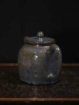 【茶道具】時代物　紫泥海鼠水注　古陶磁　箱付　古美術 　在銘　本物保証 _画像2
