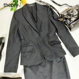 theory セオリー ジャケット サイズ2 M ブラック 黒 日本製 肩パッド有 シングル テーラードジャケット シンプル スーツ フォーマル 3374