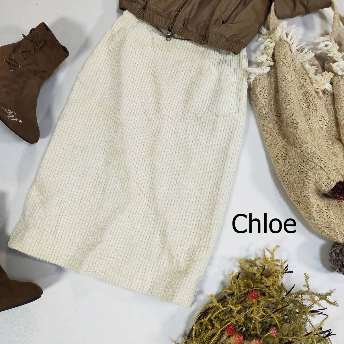 品質は非常に良い ストライプ 完売 クロエ Chloe グレー×茶 パンツ