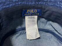 未使用 POLO RALPH LAUREN ポロ ラルフローレン ポロベアー刺繍 バケットハット ベージュ コットン 帽子 メンズ レディース R-BH07DNM_画像5