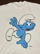 【Lサイズ】新品 SMURF スマーフシャツ Tシャツ 正規品 タグ ライセンス品/アメカジ アメコミ 絵本 ホワイト a_画像1