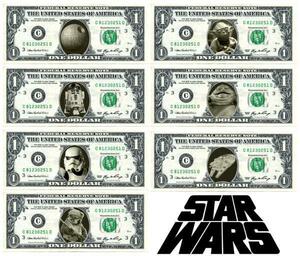  popular movie!STAR WARS/ Star * War z genuine article American official recognition 1 dollar .15 pieces set 