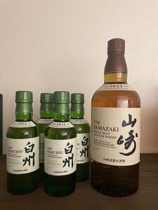 サントリーウイスキー シングルモルト 山崎NV 1本 白州180ml×4本