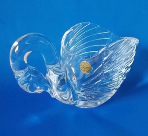 Cristal d'Arques クリスタルダルク フランス製 白鳥/スワン 置物オブジェ花器 中古