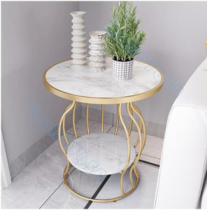 耐久＆丈夫＆実用 北欧風 大理石製コーナーテーブル 小型コーヒーテーブル サイドテーブル 丸型テーブル アンティーク