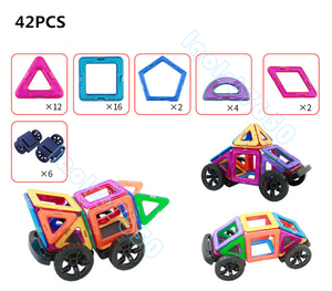 42PCS マカロン色 立体パズル 知育玩具 マグネットブロック 磁石ブロック おもちゃ 幼児 保育園 小学生 出産祝い クリスマスプレゼント