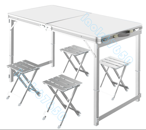  outdoors folding type table portable table angle tube aluminium alloy Event / motion ./ picnic-table chair set aluminium chair *4