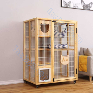  endurance & robust & practical use high class pet house * super big three step cat . holiday house * solid wood made * cat cage top and bottom motion . -stroke less cancellation cat cage 3 step 