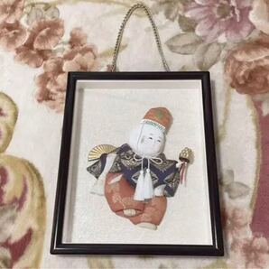 ハンドメイド 木目込み人形 壁掛け 額縁