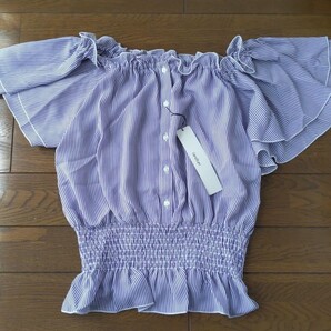 Heather シフォンオフショルトップス