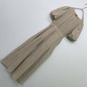  unused long One-piece sleeve ba Rune back opening beige One-piece resort One-piece 480