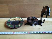 コレクション　昭和　レトロ　灰皿　置物　イルカ　金属製　木製　アンティーク_画像1