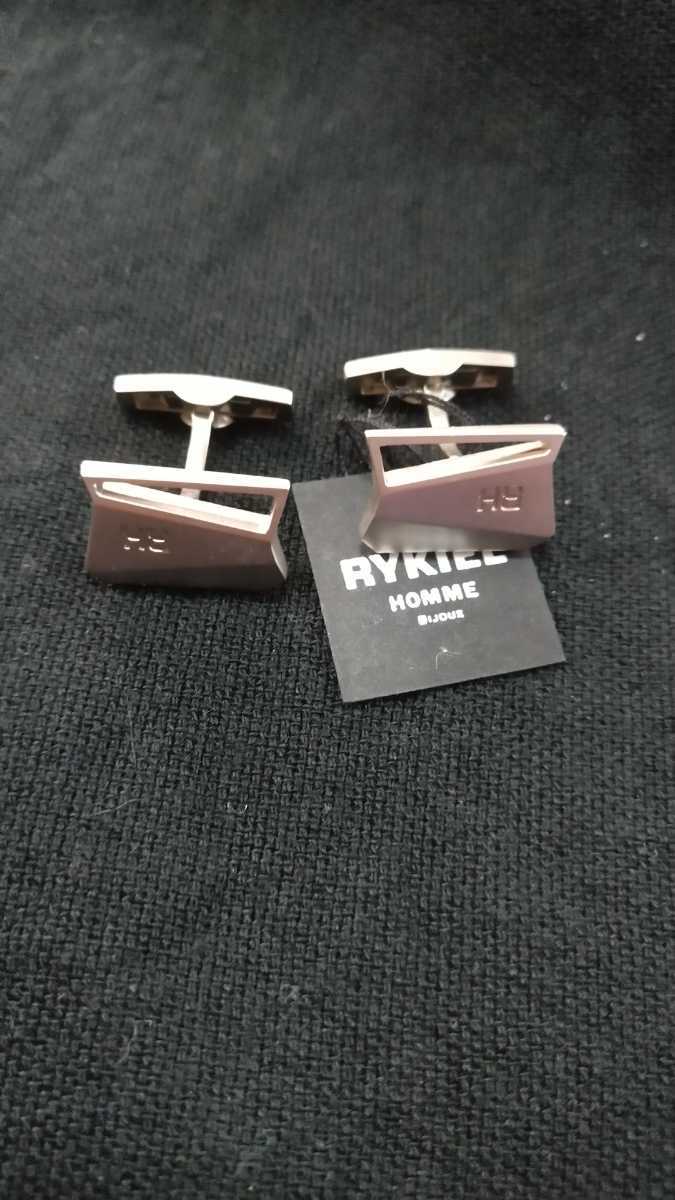 正規未 レア リキエルオム ロゴ カフリンクス 付属有 リーフカフス 葉