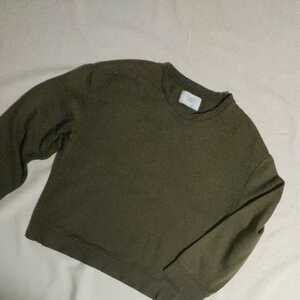 【 中古 】 zara ★ トレーナー カーキ 深緑 グリーン ダーク スウェット ザラ ZARA クルーネック SWEAT レディース シンプル