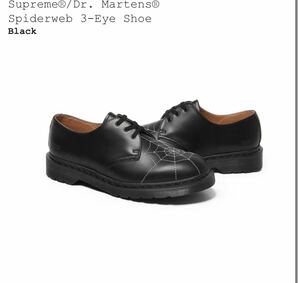 【新品未開封】Supreme / Dr.Martens Spyderweb 3-Eye Shoe Black US9(UK8) 22SS国内正規品付属品完備ドクターマーチンNikeboxlogoBurberry
