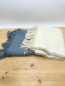 ◆ストール◆ショール◆2点◆58cm×200cm◆ペア◆グレー×ベージュ◆アクリル65%ポリエステル35%◆B-2205WE23◆