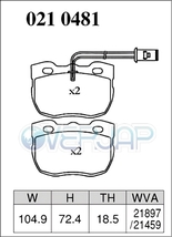 M0210481 / 0250211 DIXCEL Mタイプ ブレーキパッド 1台分set ランドローバー RANGEROVER LH36D/LH38D/LH40D CLASSIC 車台No.GA399973～_画像2