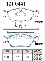 Z1210441 / 1250555 DIXCEL Zタイプ ブレーキパッド 1台分セット BMW E30 M3 1986～1992/8 M3 2.3/2.5_画像2