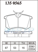 X1350565 DIXCEL Xタイプ ブレーキパッド リヤ用 CITROEN(シトロエン) DS3 A5C5F01 2010/6～ 1.6 16V NA_画像2