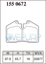 P1550672 DIXCEL プレミアム ブレーキパッド リヤ用 ポルシェ 911(964) 964A/964K/964AK 1991/7～1993/12 3.6 CARRERA 2 リア：4POT_画像2