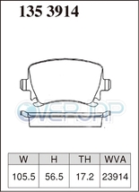 Z1311436 / 1353914 DIXCEL Zタイプ ブレーキパッド 1台分set VW GOLF VARIANT 1KCBZ 1.2 Fr:PR No.1ZM / Rr:PR No.1KE/1KF(TRW・LUCAS)_画像3